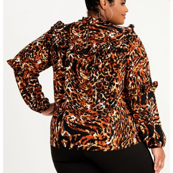 Ashley Stewart Animal Print Top Sz 30/32 - Picture 2 of 4